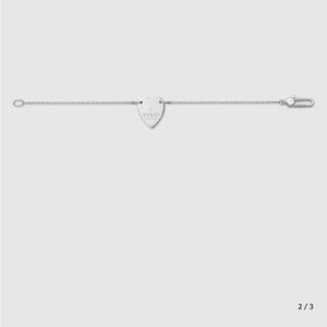 Gucci Silver Heart Charm Bracelet